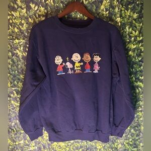 Peanuts Navy Sweatshirt with Character Design